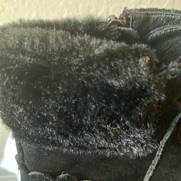 Kate Spade: Maira Black Suede Ankle Hiking Boots- side zip- 8.5 marks - Picture 3 of 16